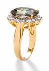 Gold-Plated Cubic Zirconia Cocktail Ring, , on-hover image number null