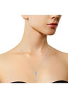 Sterling Silver Diamond Accent Gemini Zodiac Key Pendant Necklace, , alternate image number null