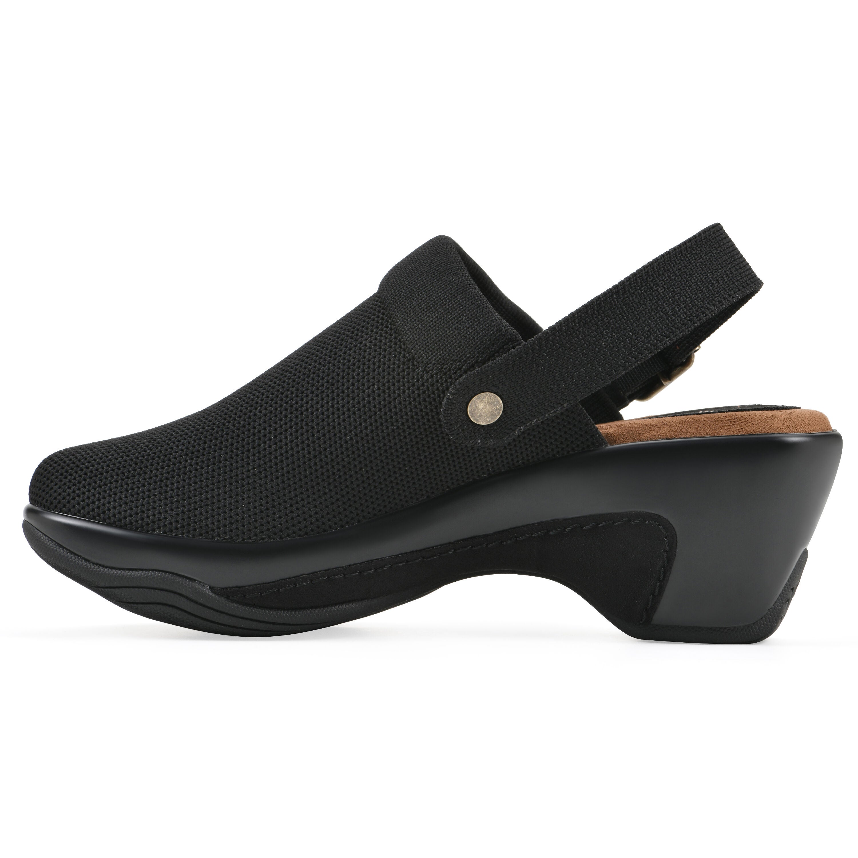 Viable Slingback Clog, BLACK FABRIC, alternate image number 3