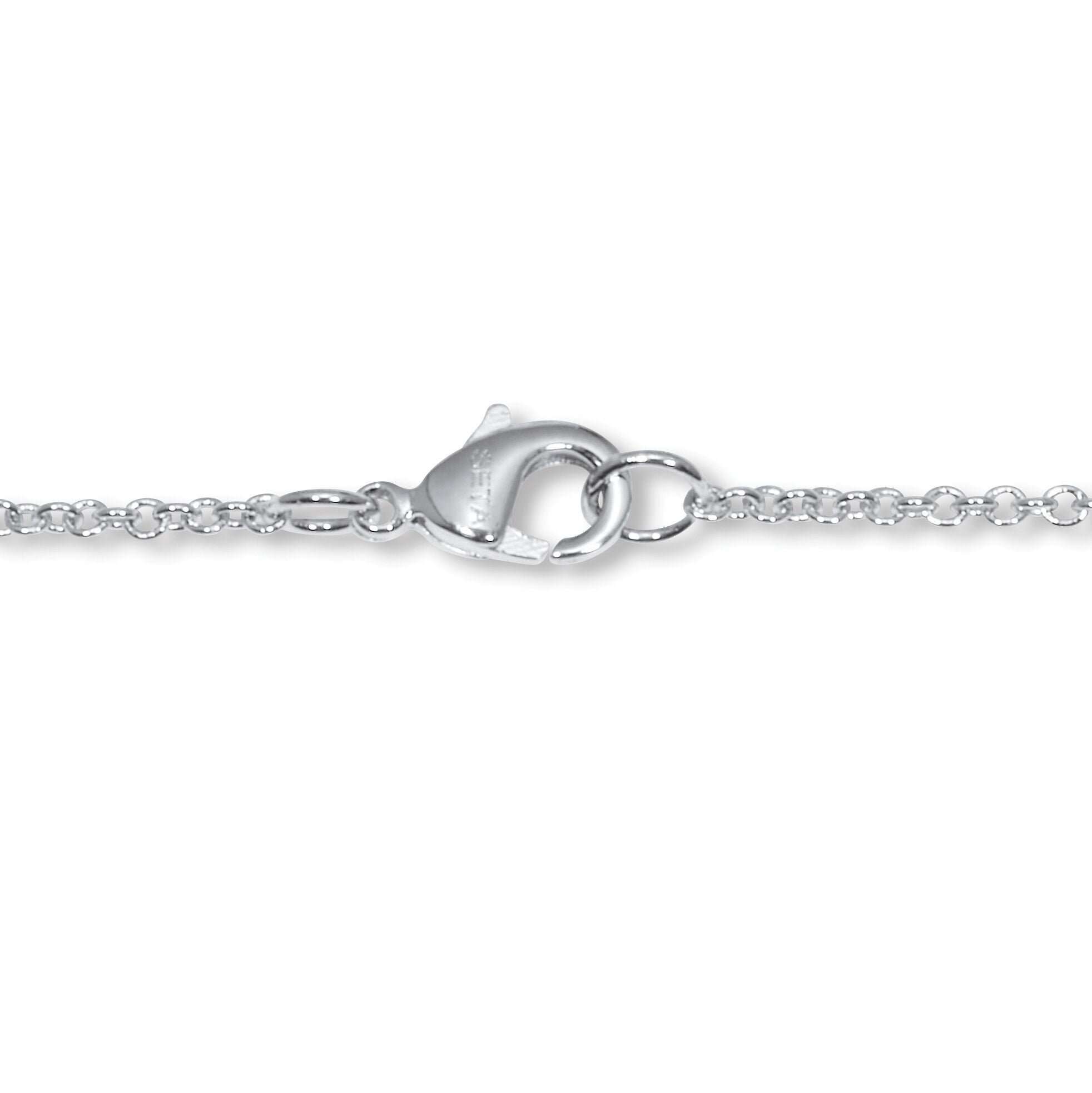 .20 TCW Round Cubic Zirconia Silvertone Paperclip Drop Necklace 18-inch, WHITE, on-hover image number 1