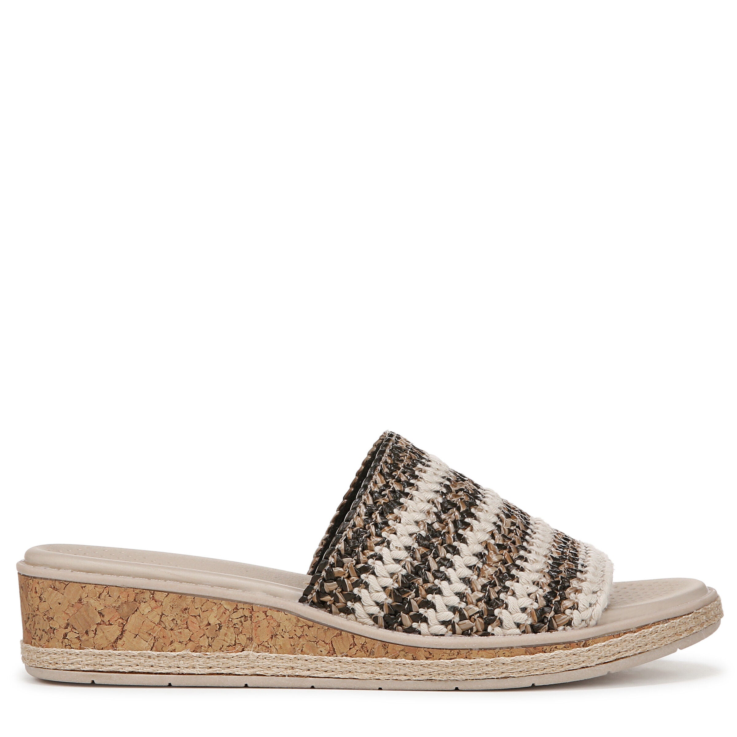 Breezy Sandal, BLACK RAFFIA, alternate image number 3