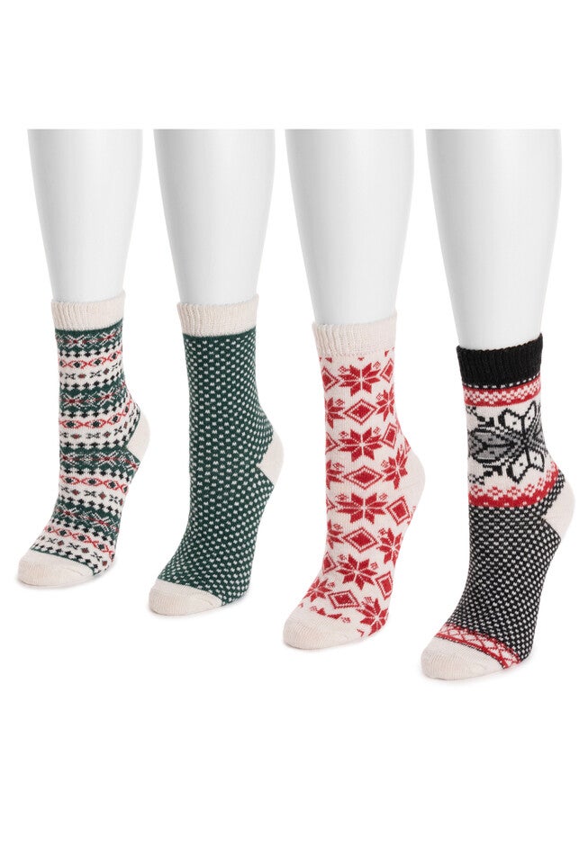 4 Pair Pack Holiday Boot Fall Socks, , on-hover image number null