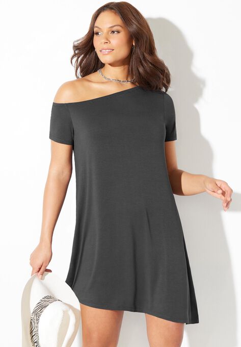 Asymmetrical Off The Shoulder Dress, , alternate image number null