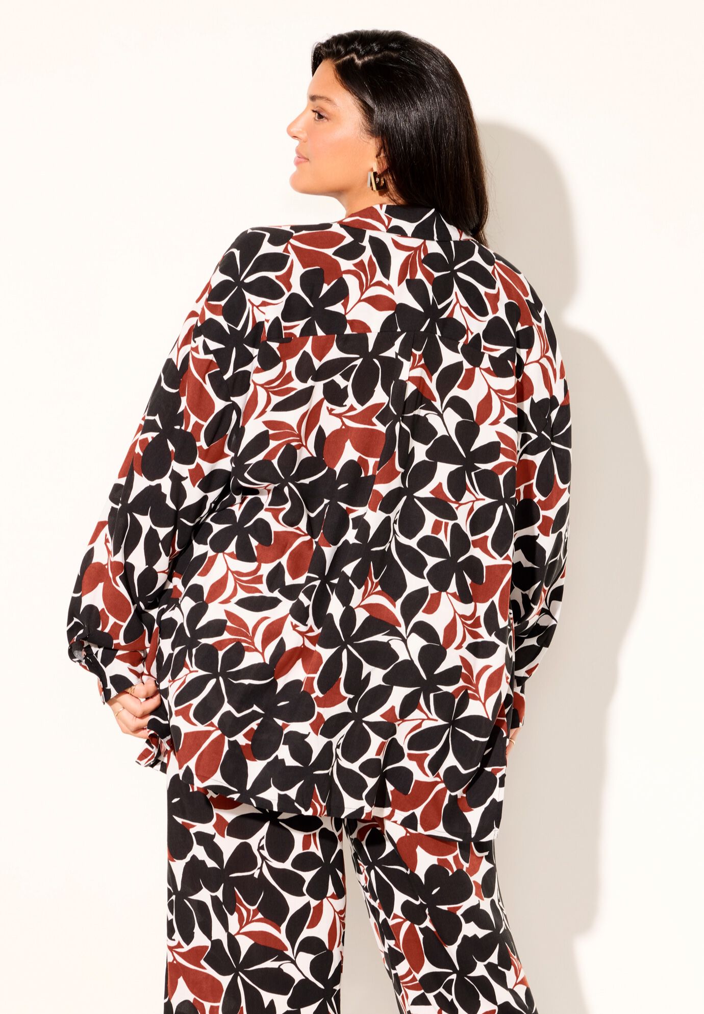 Oversized Buttondown Lounge Cover Up Shirt, ISLAND SIMPLICITY, alternate image number 5