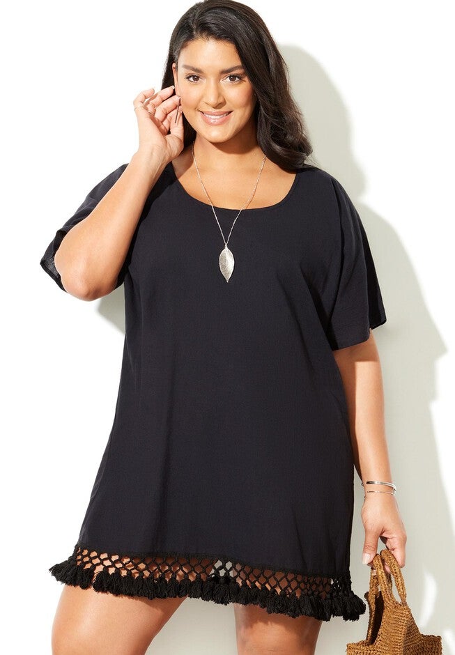 Courtney Tassel Tunic, BLACK, hi-res image number null