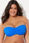Valentine Ruched Bandeau Bikini Top, BLUE, hi-res image number null