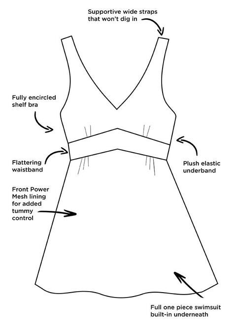 V-Neck Swimdress, , alternate image number null