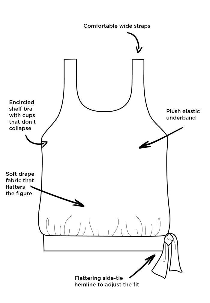 Side Tie Blouson Tankini Set with Short, , alternate image number 3