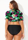Raeann Tie Front Crop Top Cover Up, , on-hover image number 1