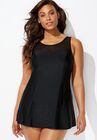 Mesh High Neck Swimdress, , alternate image number null
