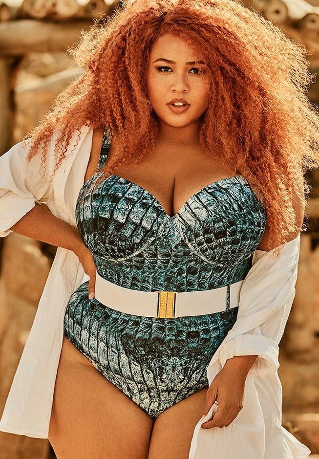 Instincts Belted Underwire One Piece Swimsuit, , alternate image number 2