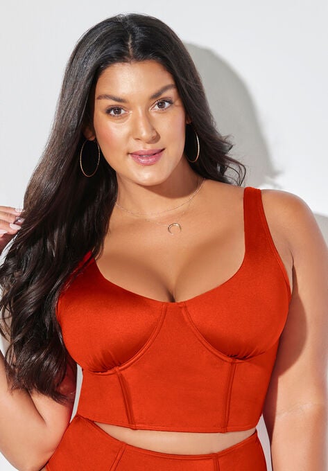 Shimmer Underwire Crop Bikini Top, , alternate image number null