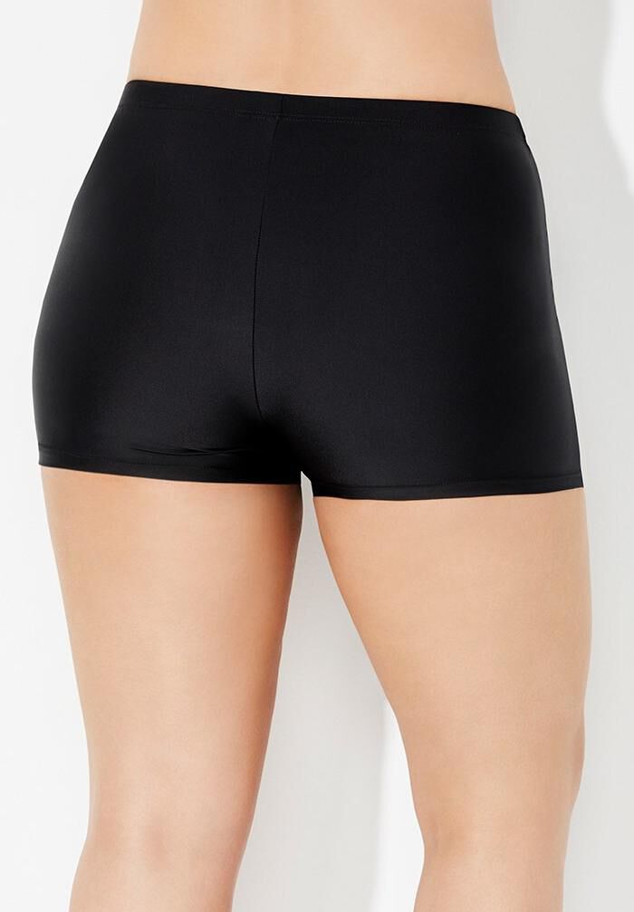 Side Slit Swim Skort, BLACK, on-hover image number null