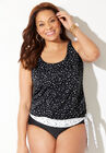 Side Tie Blouson Tankini Top, , hi-res image number null