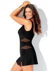 Square Neck Mesh Cut Out Swimdress, , alternate image number null