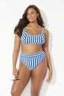 Maestro Ribbed Square Neck Bikini Top, COBALT BLUE STRIPE, hi-res image number null