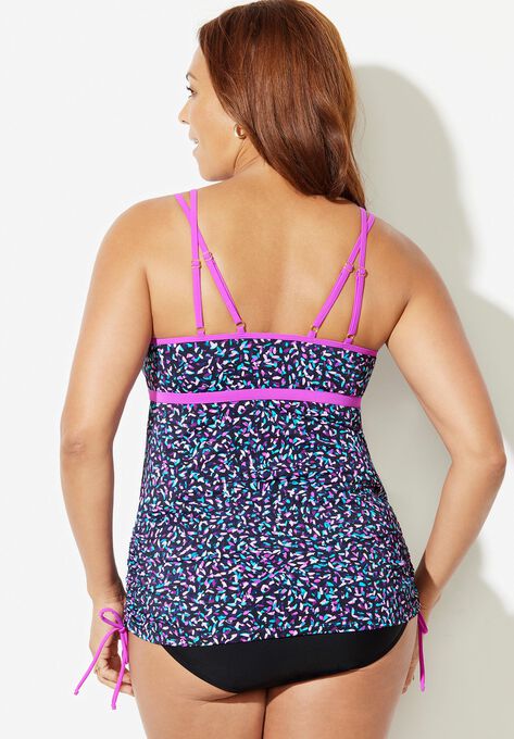 Longer Length Chlorine Resistant Adjustable Tankini Top, , alternate image number null