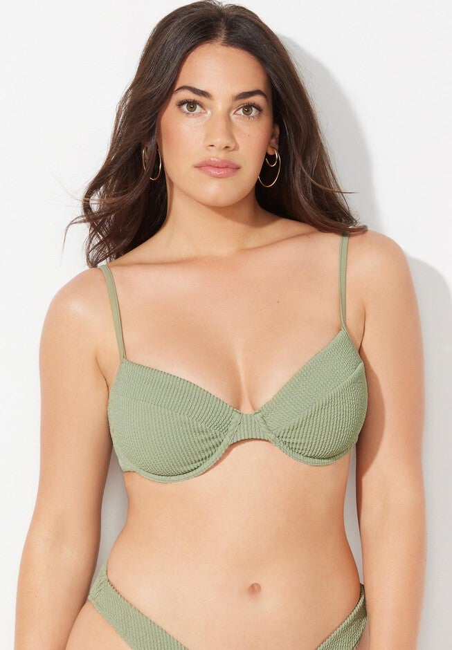 The Julia Crinkle Underwire Bikini Top, , alternate image number null