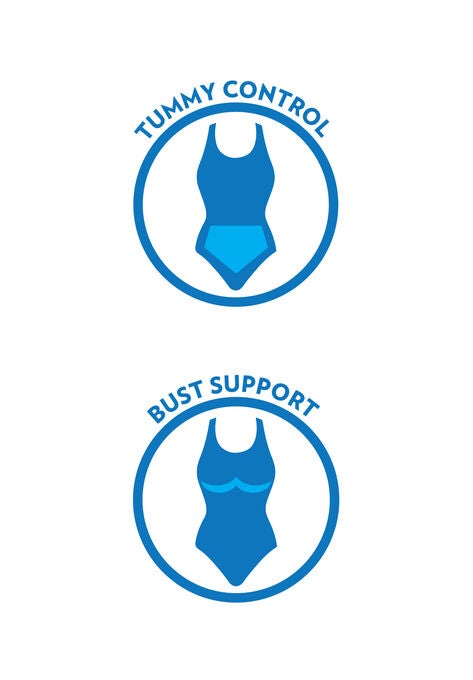 Mesh High Neck Swimdress, , alternate image number null