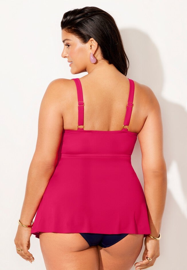 V-Neck Twist Tankini Set, , on-hover image number null