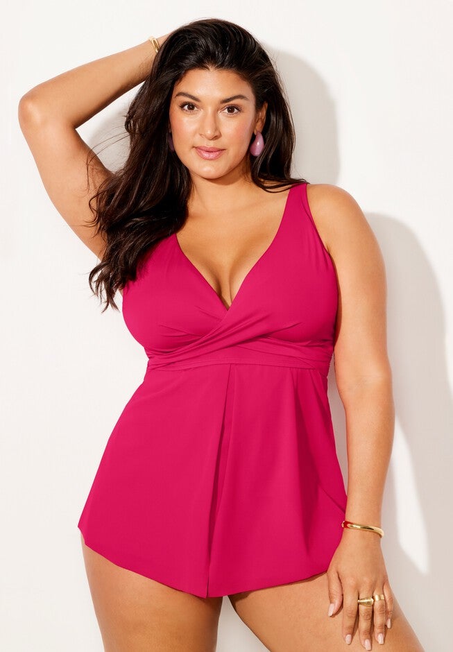 V-Neck Twist Tankini Set, , alternate image number null