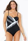 Spliced One Piece Swimsuit, , alternate image number null