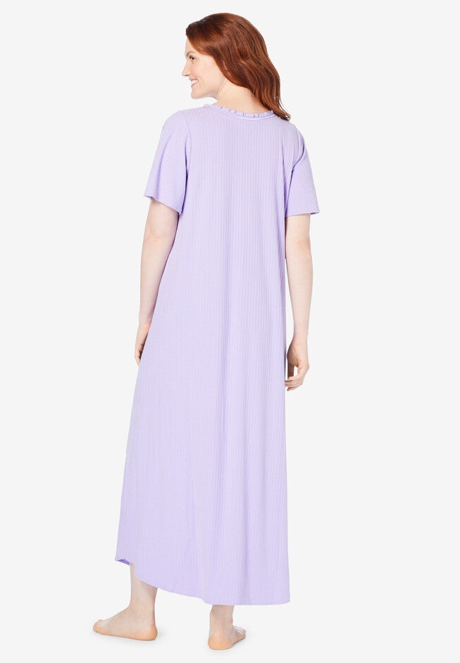 Rib Knit Long Nightgown, , on-hover image number 1