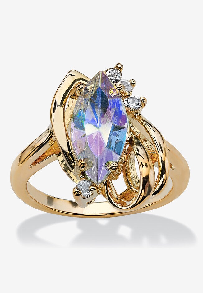 Aurora Borealis Crystal Ring, YELLOW GOLD, hi-res image number null