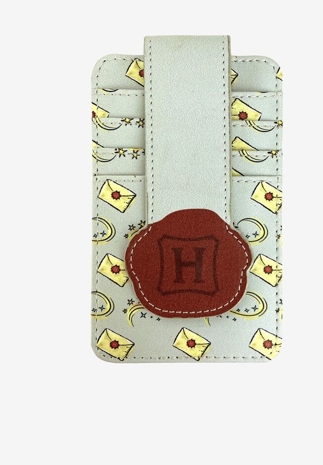 Harry Potter Hogwarts Card Holder Wallet Button Snap Closure, GRAY, hi-res image number 0