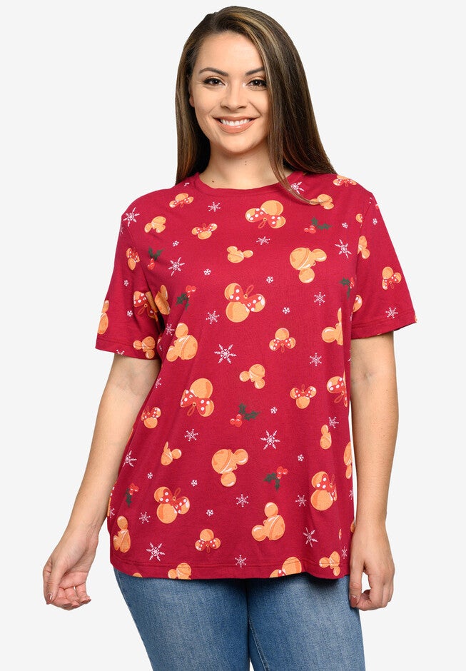 Disney Mickey Minnie Mouse T-Shirt All-Over Print Christmas, , alternate image number null