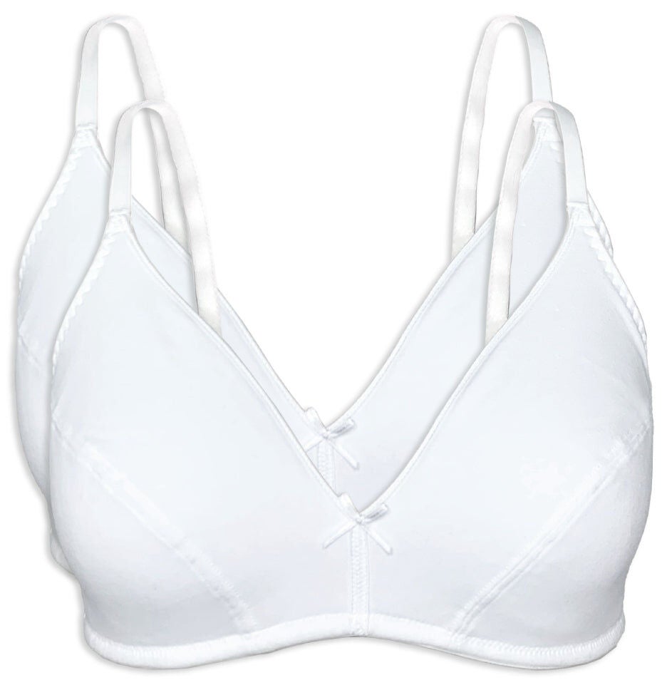 Bestform Cotton Wireless Bra with Lightly Lined Cups 2-Pack - 5006255, WHITE WHITE, hi-res image number 0