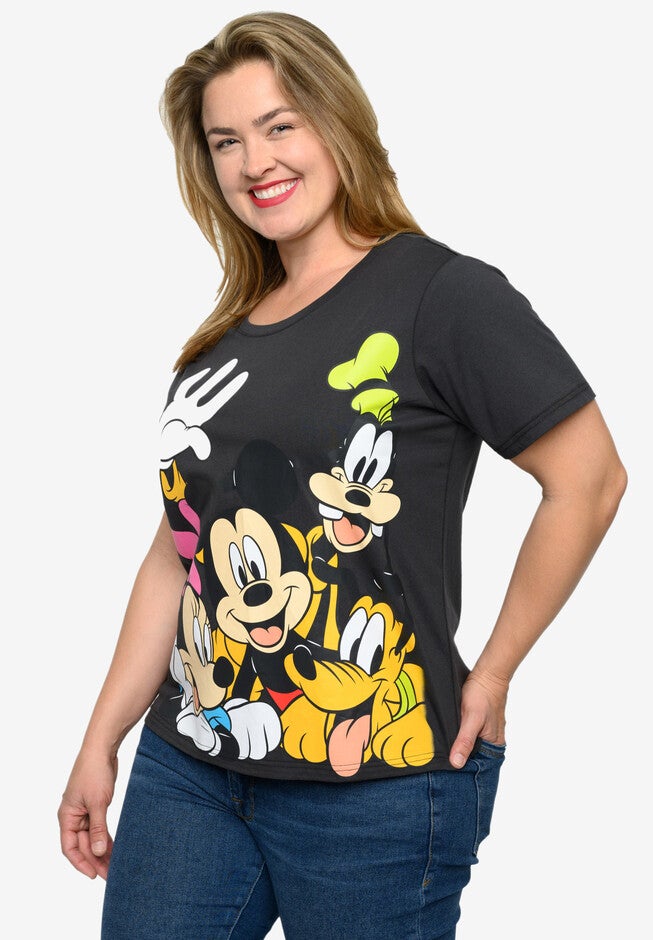 Disney Mickey Mouse & Crew Cropped T-Shirt Gray T-Shirt, , alternate image number 4