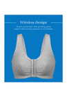 Bestform 5006014 Comfortable Unlined Wireless Cotton Stretch Sports Bra With Front Closure, , alternate image number null