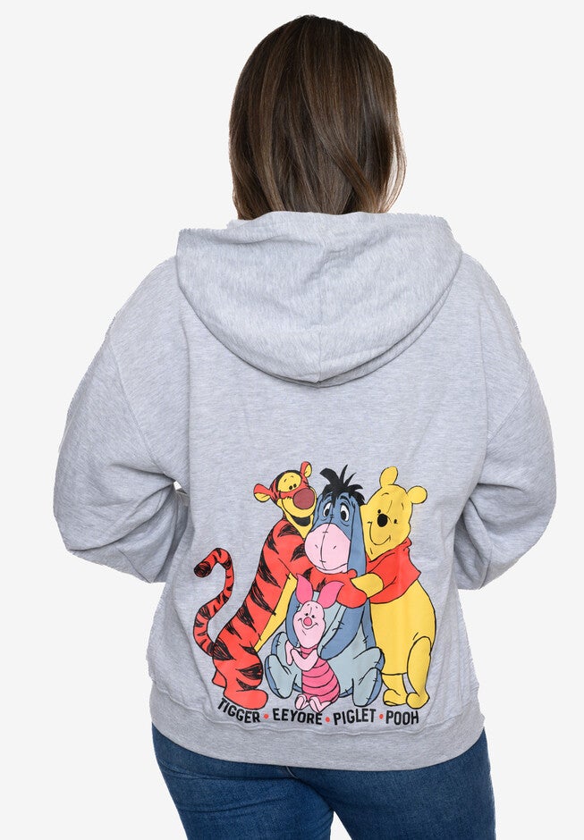 Disney Winnie The Pooh Tigger Eeyore Zip Hoodie Sweatshirt, , alternate image number null