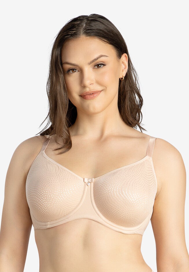 Pearl Non-Padded Seamless Minimizer Bra, CAMEO ROSE, hi-res image number 0