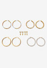Tri Tone Gold Ion Plated Stainless Hoop & Cz Stud Earring Set (50Mm) (4 Cttw) Jewelry, , on-hover image number null