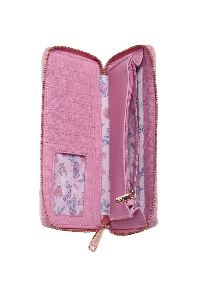 Loungefly x Disney Piglet Floral Zip Around Wallet Winnie The Pooh, PINK, alternate image number null