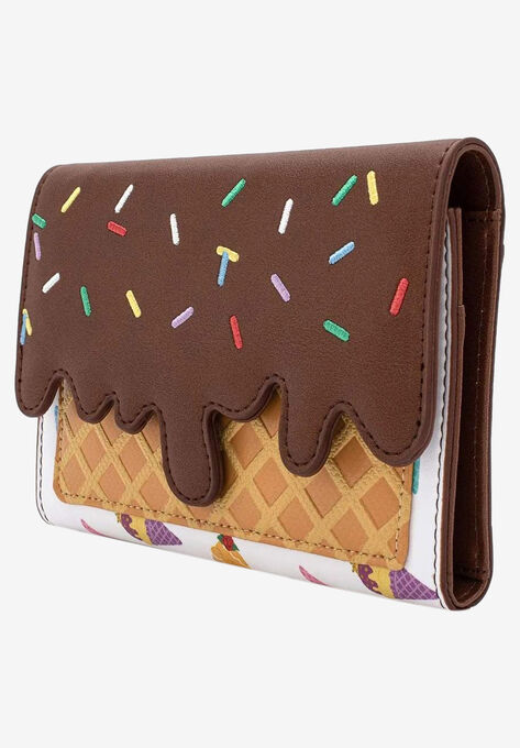 Disney x Loungefly Women's Ice Cream Cones Princesses Snap Flap Wallet, , alternate image number null