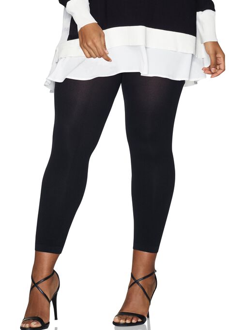 Curves Blackout Footless Tights, BLACK, hi-res image number null