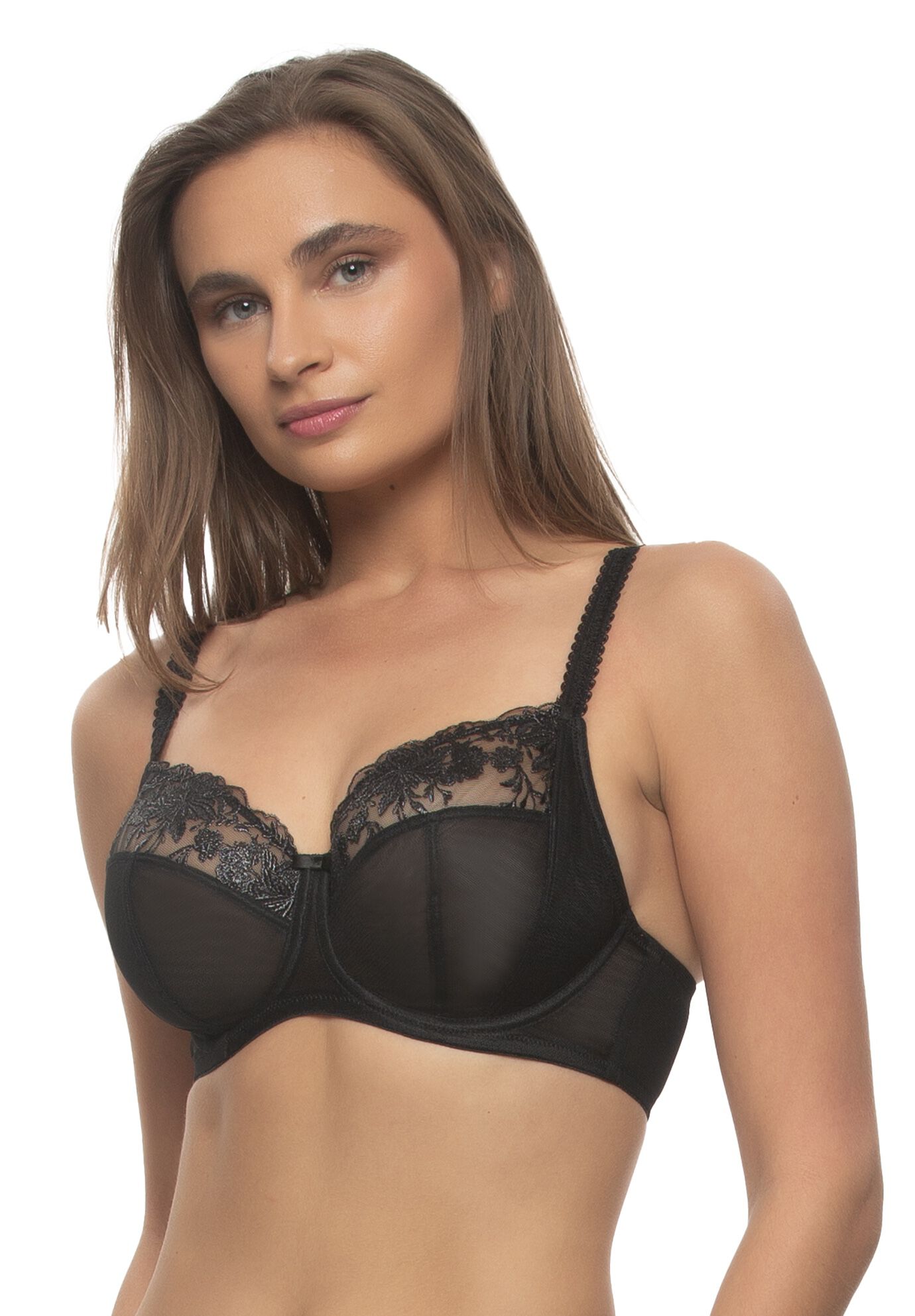 Fleurs Embroidered Unlined Bra, , alternate image number 3