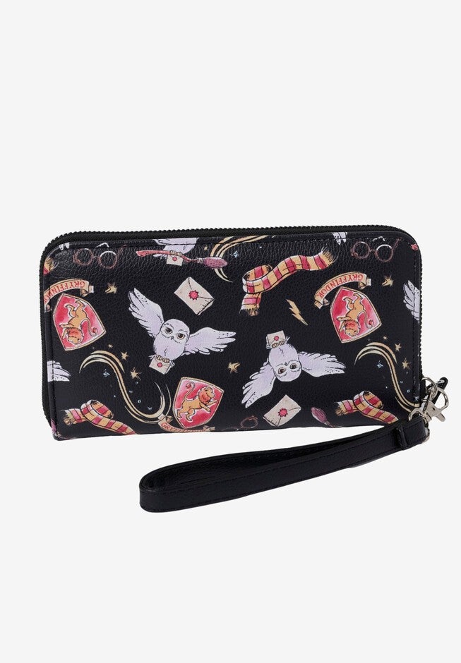 Harry Potter Wallet All-Over Print Zip Around Wristlet Strap, , alternate image number null