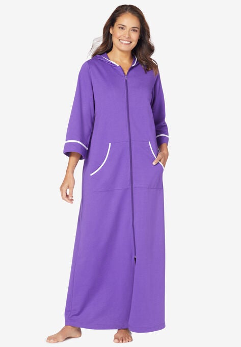Long French Terry Robe, PLUM BURST, hi-res image number null