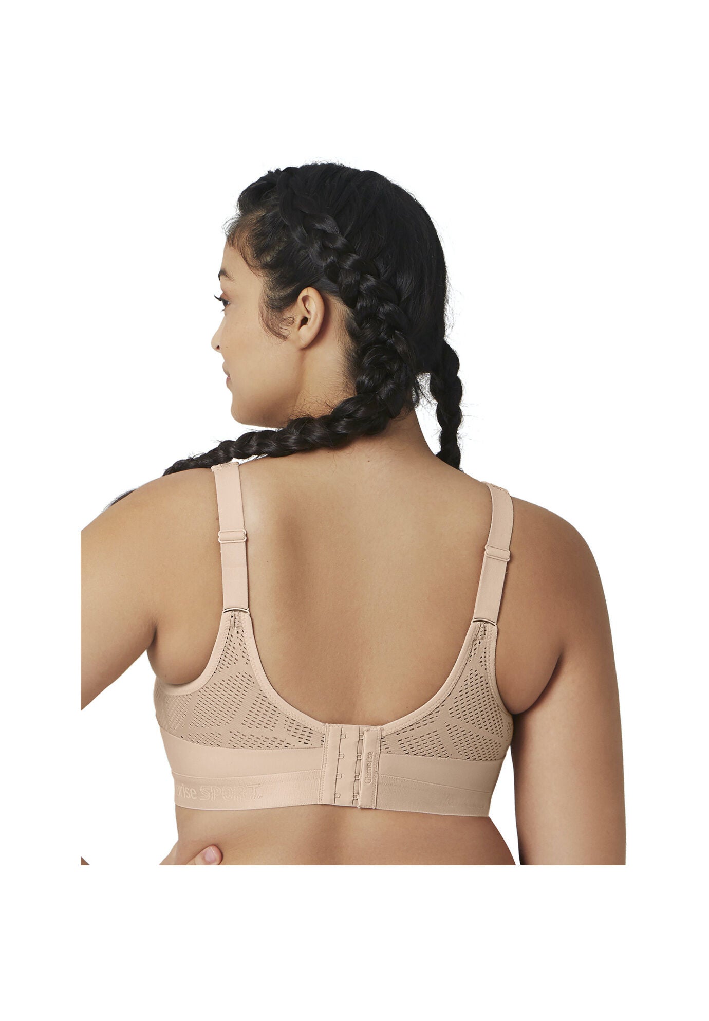 Full Figure Plus Size No-Sweat Mesh Sports Bra Wirefree 1068, , on-hover image number 1