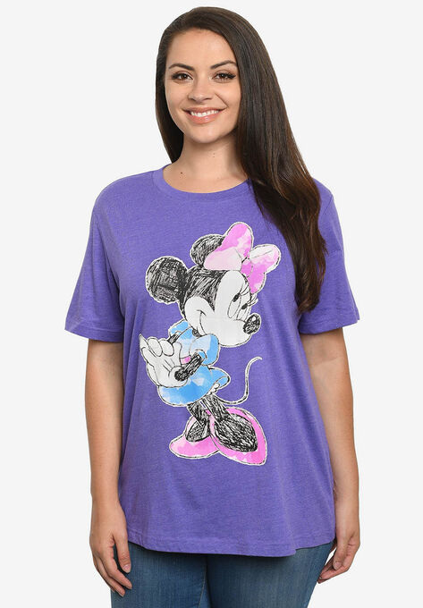 Minnie Mouse Sketch Sleeve T-Shirt, PURPLE, hi-res image number null