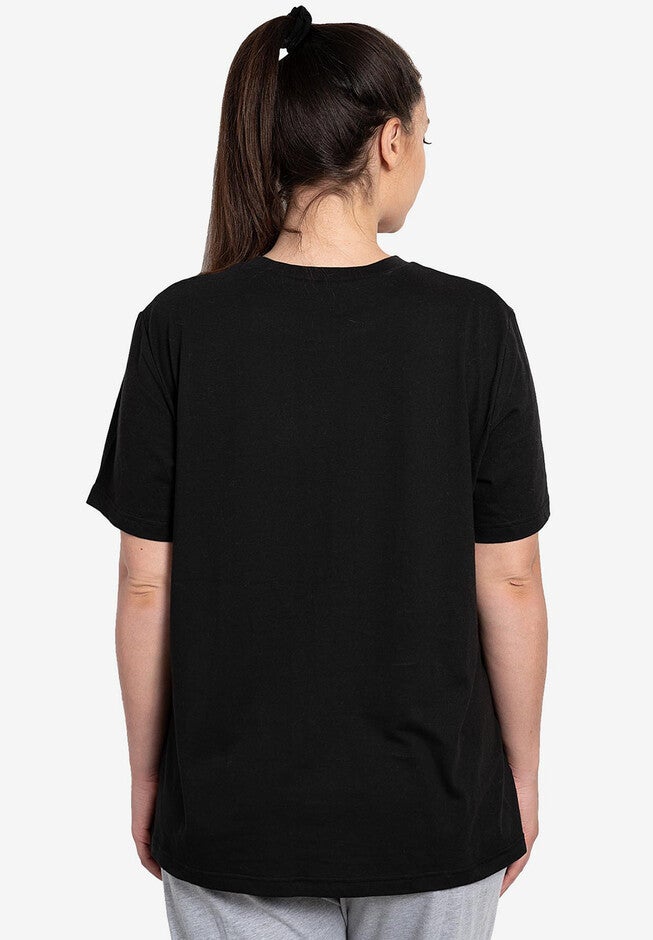 Disney Women's Minnie Mouse Leaning Short Sleeve T-Shirt Black, , on-hover image number 1