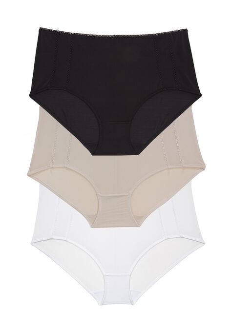 Cooling Full Coverage Brief Panty , BLACK WHITE NUDE, hi-res image number null