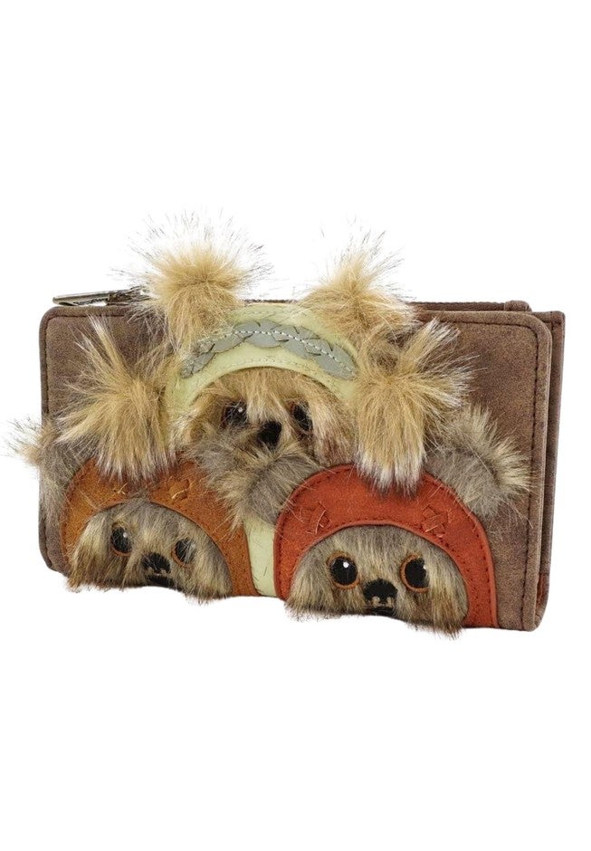 Loungefly x Star Wars Ewok Trio Classic Snap Wallet, BROWN, alternate image number null