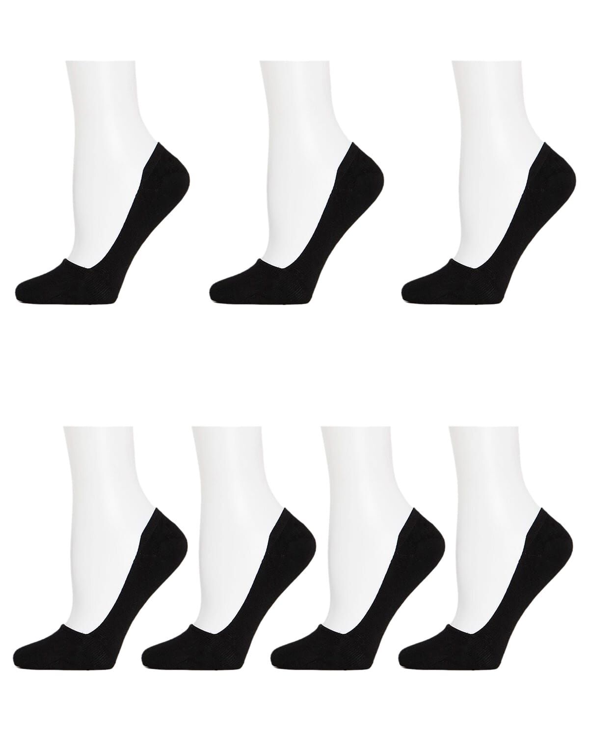 Mid-Cut Liner Cotton Blend Sock 7-Pack, BLACK, hi-res image number 0