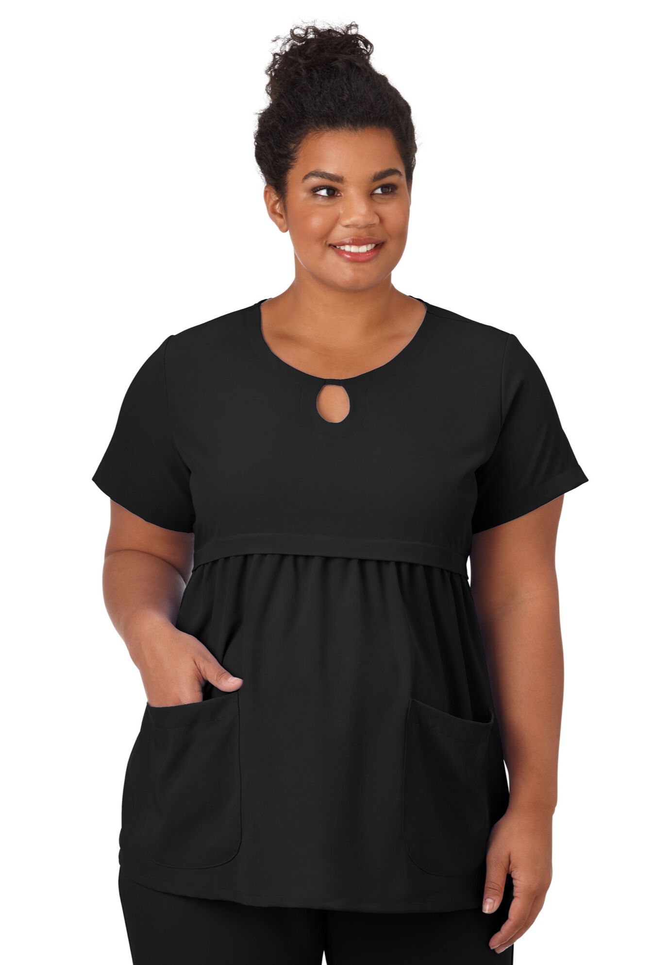 Jockey Scrubs Women's Empire Waist Maternity Top, BLACK, hi-res image number 0