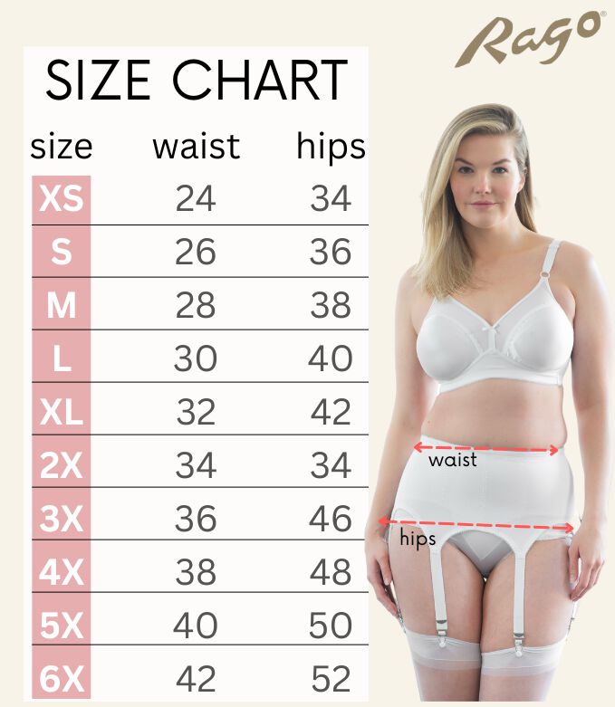 Rago Moderate Shaping & Tummy Control High-Waist Garter Belt With Six Metal Garters, WHITE, alternate image number 4